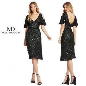 Mac Duggal | Cold Shoulder Beaded Dress #4988D